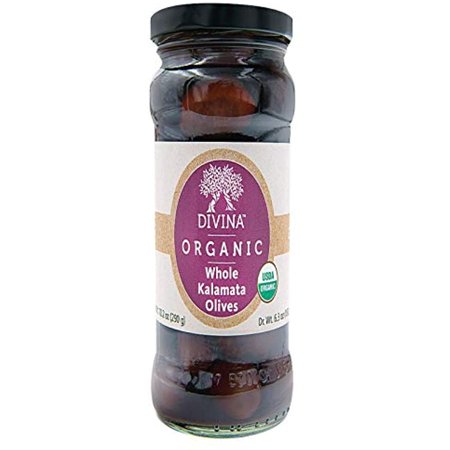 Divina Organic Whole Kalamata Olives In Jar, 6.35 Oz