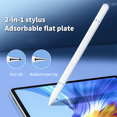 thumbnail image 2 of Stylo pour Tablette Crayon Tactile Capacitif Universel Téléphone Android Dessin Écran Crayon Tactile Blanc, 2 of 6