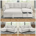 thumbnail image 5 of Timbernest 76.5" Pull Out Sofa Bed, Convertible L Shaped Sectional Sleeper Sofa with Chaise Storage, Beige Chenille, 5 of 11