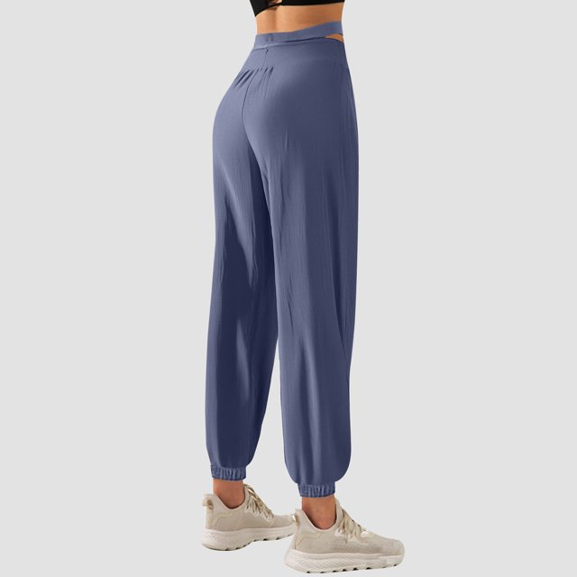 MKLEKYY Pantalones de yoga para mujer, de cintura alta, elásticos, informales, suaves, para senderismo y gimnasio
