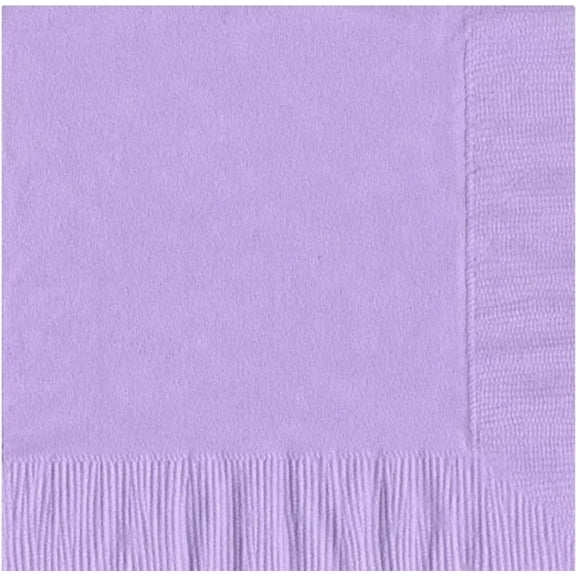 600 - (12 Pks of 50) 2 Ply Plain Solid Colors Luncheon Dinner Napkins Paper - Lavender