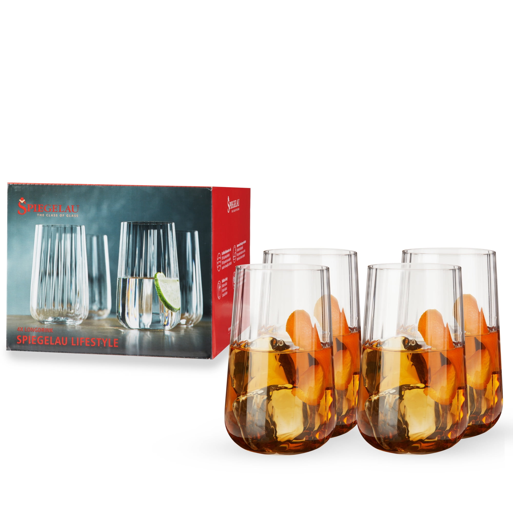 Spiegelau Lifestyle Longdrink Tumblers, Set of 4, EuropeanMade Lead