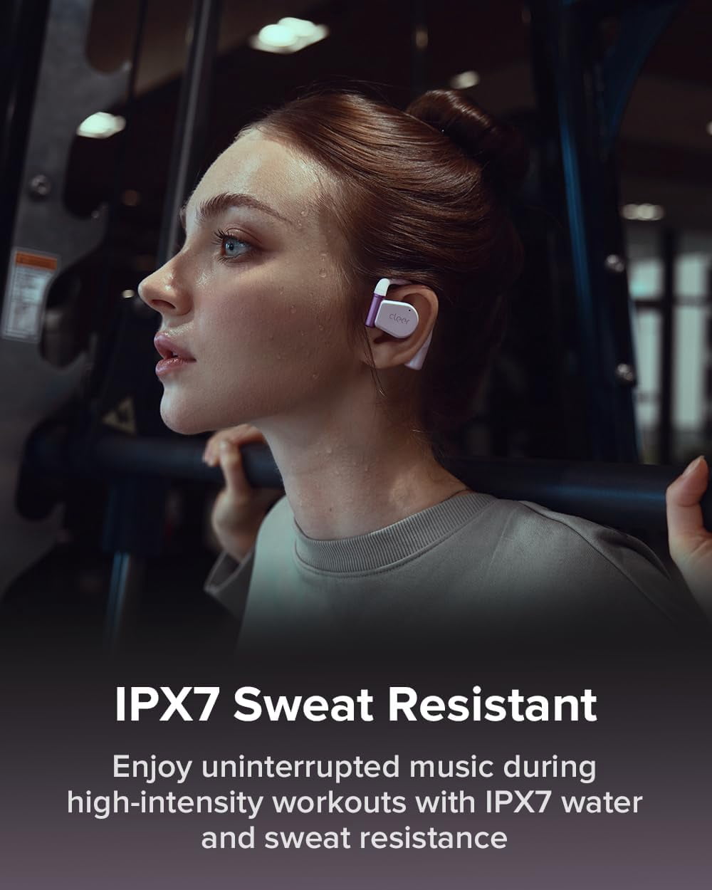 Cleer ARC3 Open Ear True Wireless Earbuds, IPX7 Water Resistant, Secure Earhooks, Built-in Microphone, Pink