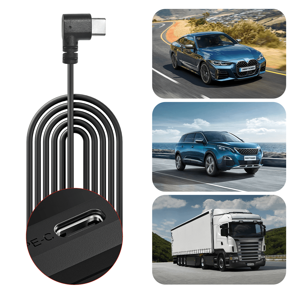 Kit Cablaggio Dashcam REDTIGER - Alimentazione USB-C Con 4 Adattatori Fusibili E Monitoraggio Parcheggio 24H - Foto 2
