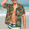 thumbnail image 5 of Lsque Skull And Flowers pattern Hawaiian Shirt for Men, Unisex Summer Beach Casual Short Sleeve Button Down Shirts-XX-Large, 5 of 9