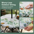 thumbnail image 5 of Round Outdoor Tablecloth with Umbrella Hole and Zipper, Eucalyptus Leaves Tablecloth with Elastic Waterproof, Daisy Spring Floral Botanical Wooden Patio Table Covers for 45" - 54" Picnic Pool Tables, 5 of 9