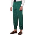thumbnail image 5 of INSPIRE CHIC Men's Cropped Formal Solid Color Double Pleated Dress Pants 30 Dark Green, 5 of 5