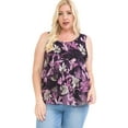 thumbnail image 3 of Women's Printed Mesh Crew Neck Ruffle Tank, 3 of 4