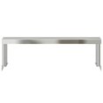 thumbnail image 3 of vidaXL Work Table Overshelf 110x30x35 cm Stainless Steel, 3 of 5