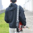 thumbnail image 3 of Mosiee Personalized Embroidered Cotton And Leather Guitar Strap Comfortable Material, 3 of 8