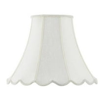 Cal Lighting Piped Fabric Lamp Shade with Spider Type Fitting in Eggshell White