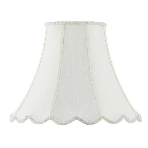 Cal Lighting Piped Fabric Lamp Shade with Spider Type Fitting in Eggshell White