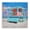 Blue Beach Hut Scene, variant on Stupell Industries Tropical Green Beach Hut Black Framed Giclee Art, 12 x 12, by LSR Design Studio