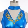 thumbnail image 5 of IBTOM CASTLE Women Trapeze Artist Fancy Dress Circus Costume Metallic Jumpsuit Leotard Gymnastic Stage Performace Dancewear L Royal Blue, 5 of 8