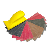 Scorch Marker Sanding Block Hand Sander Kit, 16 Piece, 80, 120, 240, 320, 600 Grit With Re-usable Hook & Loop Mesh
