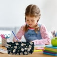 thumbnail image 2 of Daisy Flower Clutch Handbags Canvas Makeup Pouch Portable Pencil Case for Travel, 2 of 8