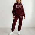 thumbnail image 2 of Sweatsuits for Women 2 Piece Long Sleeve Letter Print Hooded Sweatshirt and Sweatpants Casual Fall Comfy Fashion Tracksuit Sets, 2 of 4