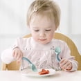 thumbnail image 3 of Baby Utensils Spoons Forks 2 Sets, Cute Toddlers Feeding Training Spoon and Fork Tableware Set Easy Grip Heat-Resistant Bendable BPA Free Great Self-Feeding Learning Spoons Forks for Kids, 3 of 9