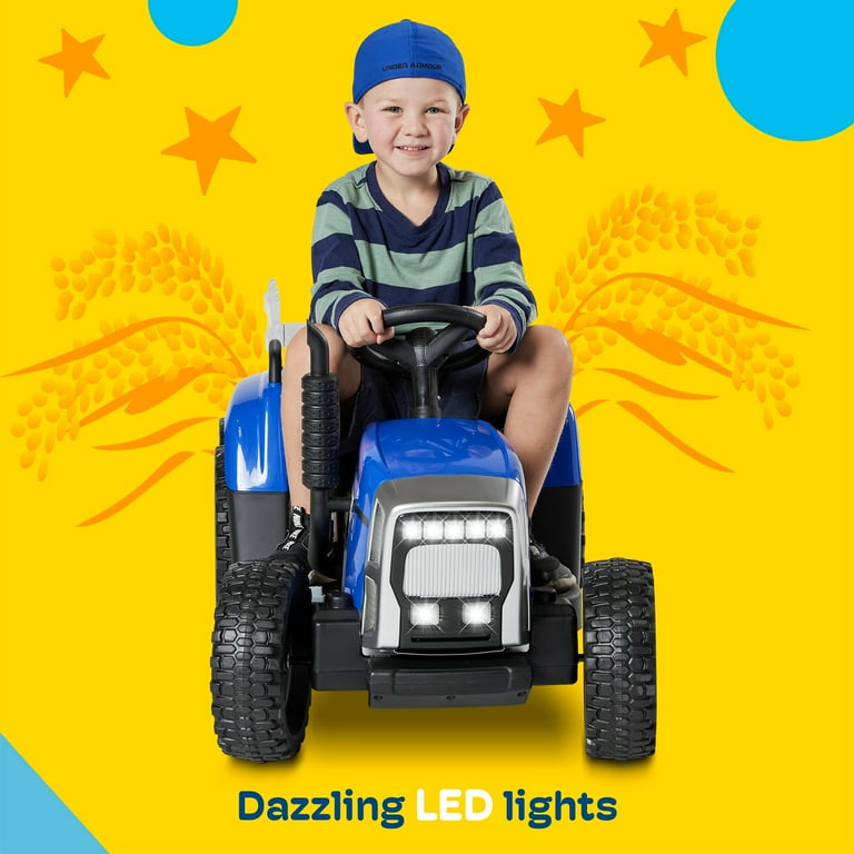 Kidzone 12V7AH Kids Electric Tractor w/ Trailer, Dual Motors