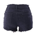 thumbnail image 5 of vigerkar Ripped Jean Shorts for Women Mid Rise Frayed Raw Hem Stretchy Denim Shorts (Black, L), 5 of 6