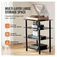 thumbnail image 5 of AV Media Stand 4 Tier - Tempered Glass Audio Video Shelf Tower - Stereo Rack Component Cabinet - DVD Player Stand for Living Room, Black, 5 of 7