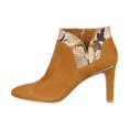 thumbnail image 3 of Vince Camuto Larmana Pecan Tan Suede Mid Heel Snake Skin Fashion Ankle Booties (PECAN, 9.5), 3 of 5