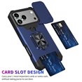 thumbnail image 5 of Allytechgroup Rugged Case for iPhone 17 Pro Max, Sliding Camera Lens Protector [Cards Slot] Kickstand Shockproof Bumper Compatible with Car Mount Magnetic Back Cover for Women Men, Navyblue, 5 of 7