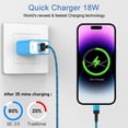 thumbnail image 2 of Compatible for iPhone Charger, 2Pack 6FT Light-ning Charging Cable with 18W Fast Charging Block USB Charging Brick Phone Charger, Wall Charger Block Adapter Compatible for iPhone14/13/12/11, Blue, 2 of 9