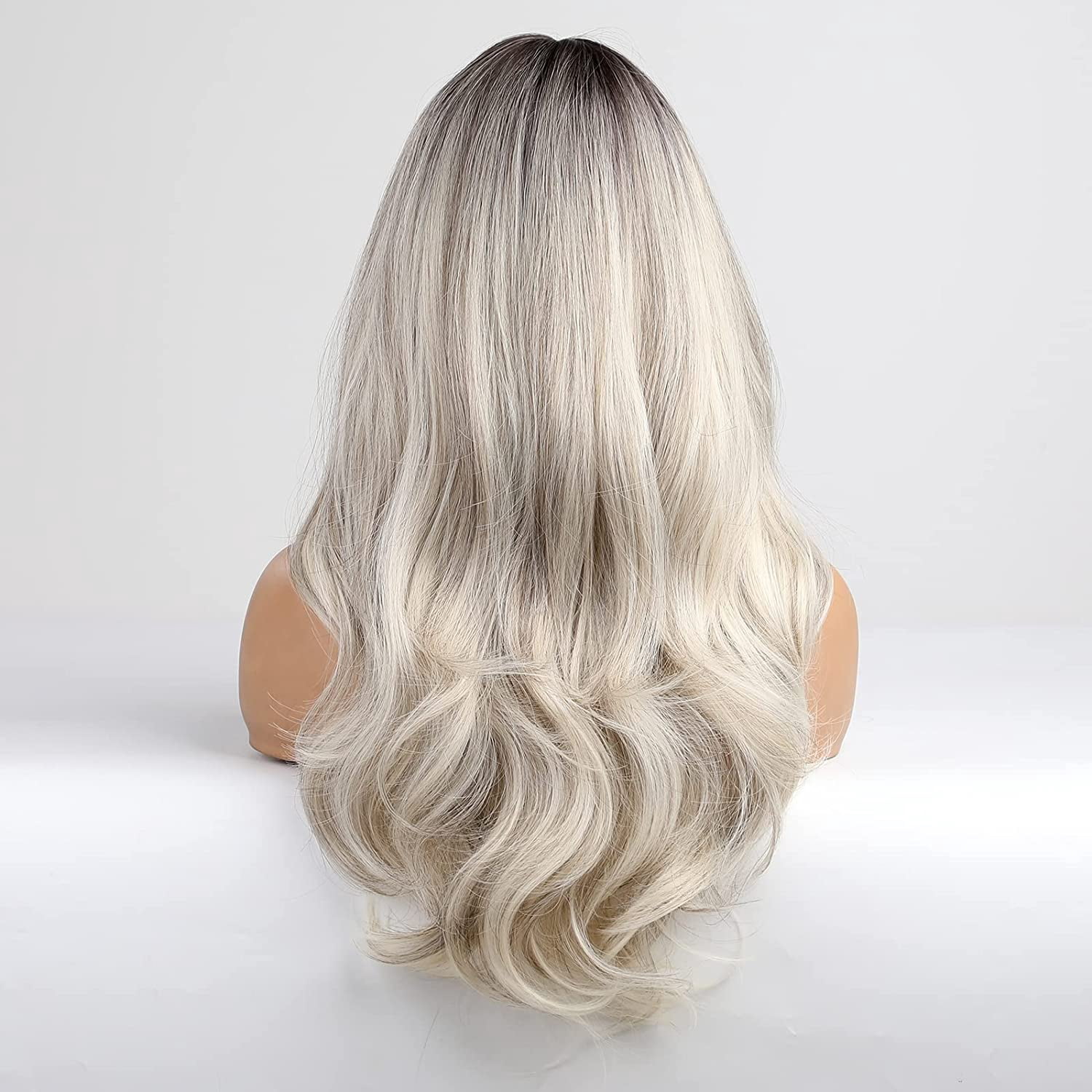 Long Wave Wigs for Women Girls Natural Wave Middle Part Hair Heat Resistant Fibre Synthetic Wigs Women's Wig Daily Use Natural looking A16