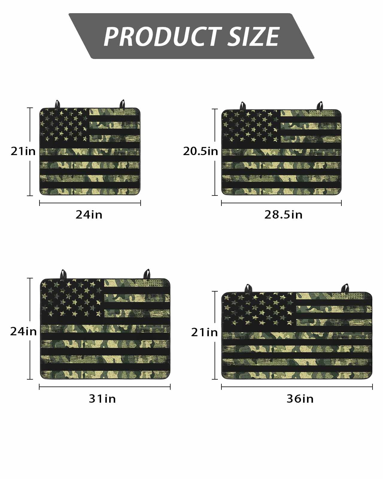 Stove Top Covers for Electric Stove, Green Camouflage American Flag Glass Stovetop Cover Protector, Wooden Grain Induction Cooktop Protector Oven Mat for Kitchen Countertop 24"x21"
