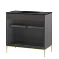 thumbnail image 5 of Sink Vanity Cabinet, Black, Wood, Hotel Bedroom Bathroom, Modern Contemporary HB34674, 5 of 11