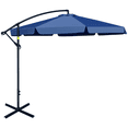 thumbnail image 1 of Outsunny 11FT Offset Hanging Patio Umbrella Cantilever Umbrella with Easy Tilt Adjustment, Cross Base and 8 Ribs for Backyard, Poolside, Lawn and Garden, Blue, 1 of 10
