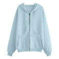 thumbnail image 4 of UngA Womens Zip Up Hoodies Oversized Hooded Sweatshirts 2025 Fall Winter Fashion Long Sleeve Casual Lightweight Y2K Jacket Hoodie for Women (Sky Blue,S), 4 of 4