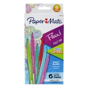 Paper Mate Flair Felt Tip Pens, Medium Point, 0.7mm, Assorted Colors, 6-Count