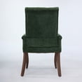 thumbnail image 6 of Upholstered Chenille Fabric Accent Chair with Armrests & Curved Solid Wood Legs Elegant Tufted Dining Chair for Dining Room Kitchen Living Room Olive Green Single Pack, 6 of 26