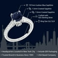 thumbnail image 2 of Gem Stone King 925 Sterling Silver Blue Sapphire and White Created Sapphire Engagement Ring for Women (2.30 Cttw, Cushion Cut 7MM, Available in Size 5, 6, 7, 8, 9), 2 of 6