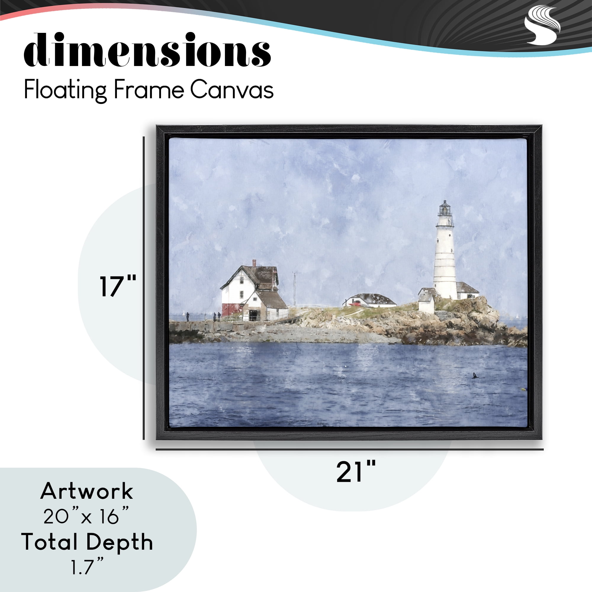 Stupell Industries Picturesque Lighthouse Island Black Framed Floater Canvas Wall Art, design by Kim Curinga