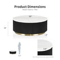 thumbnail image 3 of Furniture of America Jaine Modern Marble Top Round Coffee Table, Black and White, 3 of 13