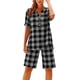 thumbnail image 1 of Conjunto de Lino para las Mujeres Casual a Damas Manga Corta con Bolsillos Pantalones Cortos, Traje de Dos Piezas para Primavera Verano, 1 of 8