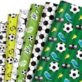 thumbnail image 5 of Soccer-Themed Wrapping Paper 6PCS in Green & Black – Perfect Football Gift Wrap for Friends’ Parties, Birthdays, and Celebrations, Fun and Festive Packaging for Soccer Fans of All Ages, 5 of 8