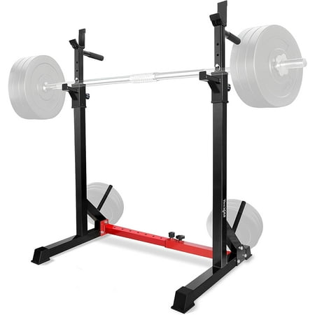 Yes4All Standard Adjustable Barbell Squat Rack, Red Color