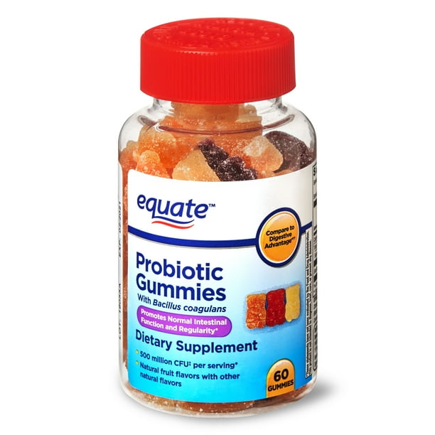 Equate Probiotic NonDairy Gummies Daily Dietary Supplement, 60 Count