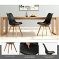 thumbnail image 5 of Dining Chairs Set of 4, Modern Kitchen Chairs, Upholstered Dining Room Seats with Sturdy Wooden Legs, High-Density Sponge Cushion and PU Leather for Restaurant Hotel, Black, 5 of 11
