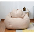 thumbnail image 1 of The color is as shown in the main picture 100*120cm Lazy Sofa Cover Chairs without Filler Linen Cloth Lounger Seat Bean Bag Pouf Puff Couch Tatami Living Room Furniture Cover(only Selling Bean Bags), 1 of 5