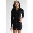 thumbnail image 2 of Ragstock Black Ruched Long Sleeve Shirt Dress, 2 of 4