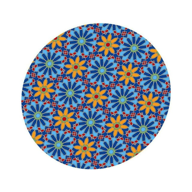 Imperméable Antidérapant Couverture de Table Ronde Vinyle Élastique Couverture de Table Bordée polyester Couverture de Table avec Style de Tissu 4