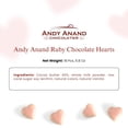 thumbnail image 3 of Andy Anand Ruby Chocolate Hearts, 18 Count (5.8 oz) Gourmet Gluten Free Chocolates in Metal Gift Box, 60% Cacao, Nut Free, Silky & Smooth Candy Gift, 3 of 7