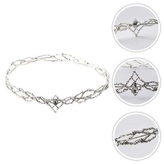 UPGRATOR Goddess Headpiece Crown for Women Silver Decorative Wedding and Prom Hair Accessory