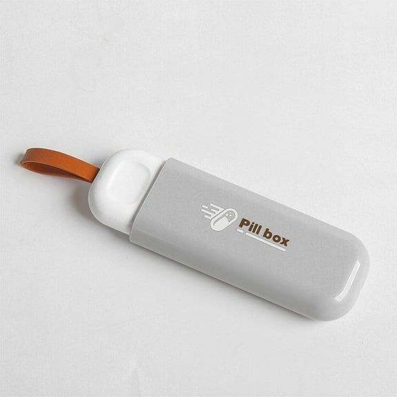 Mini Travel Pill Organizer,Portable Capsules Medicine Container Case,Pull-Out Pill Dispenser,Daily Vitamin Box,Grey 1 PCS
