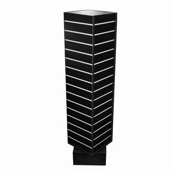 AMKO SW-1212-B 12 x 12 x 54 in. Slatwall Rotating Unit, Black